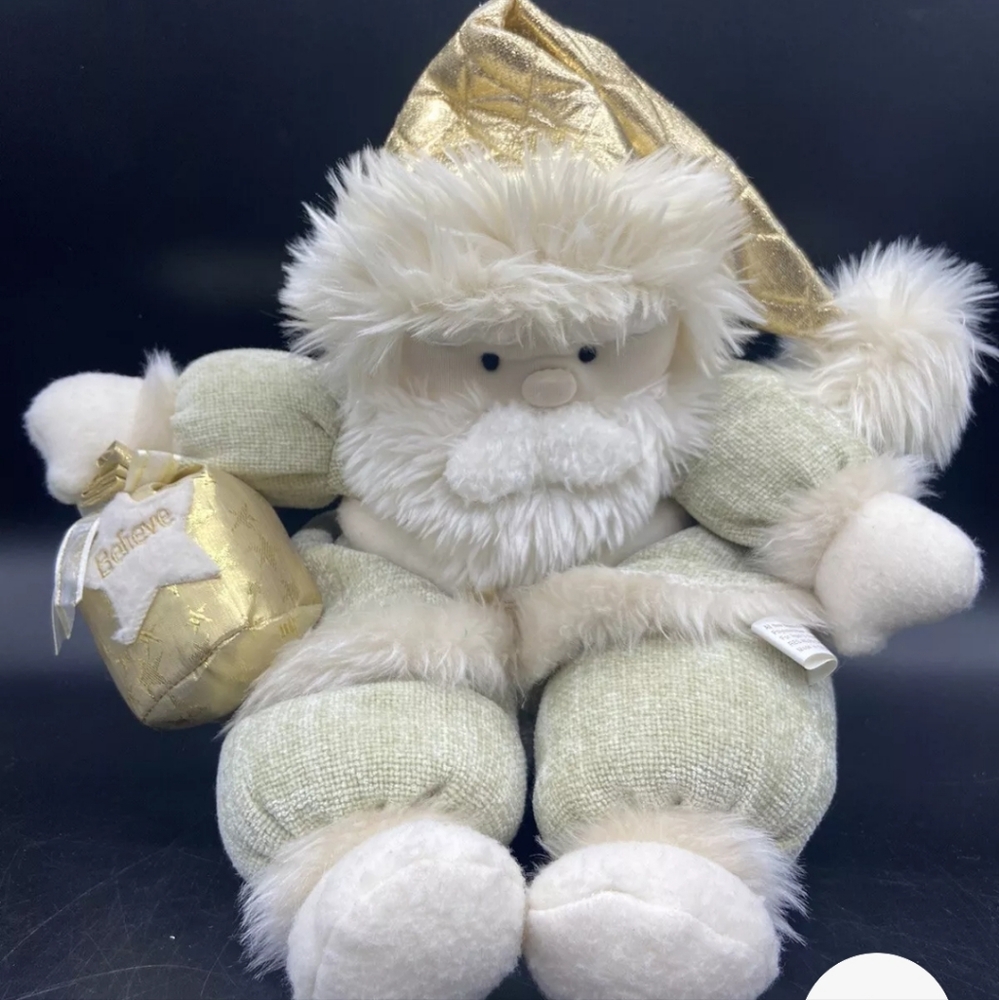 @@@ Gold and Cream Santa Plush Toy